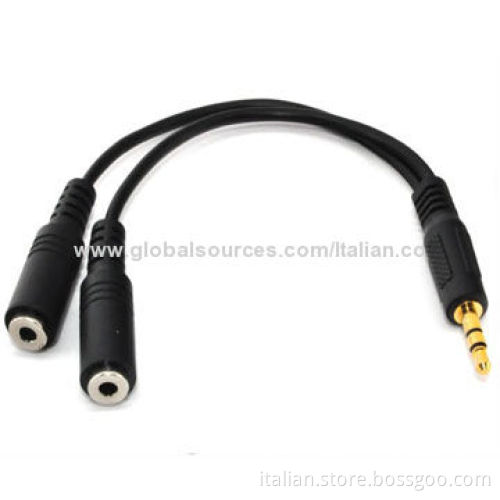 2-in-1 earphone cable for apple audio splitter 3.5mm male to female